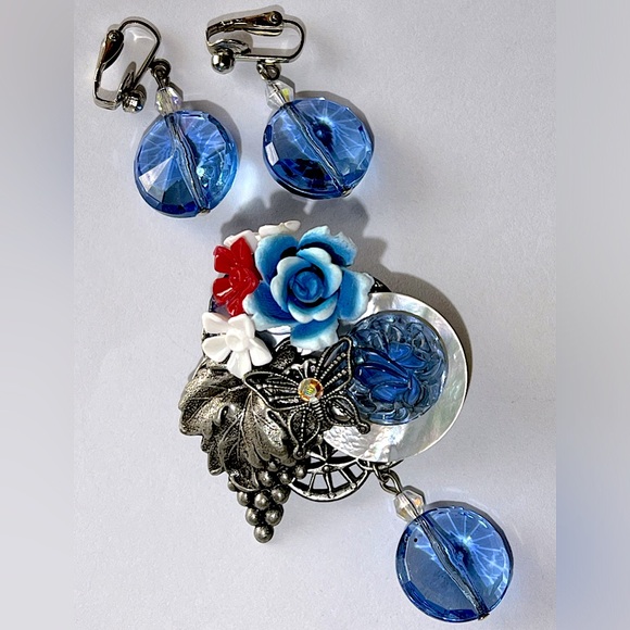 ❤️ Jewelry Lot 3 Matching Sets Necklace Earring Brooch - Picture 3 of 8